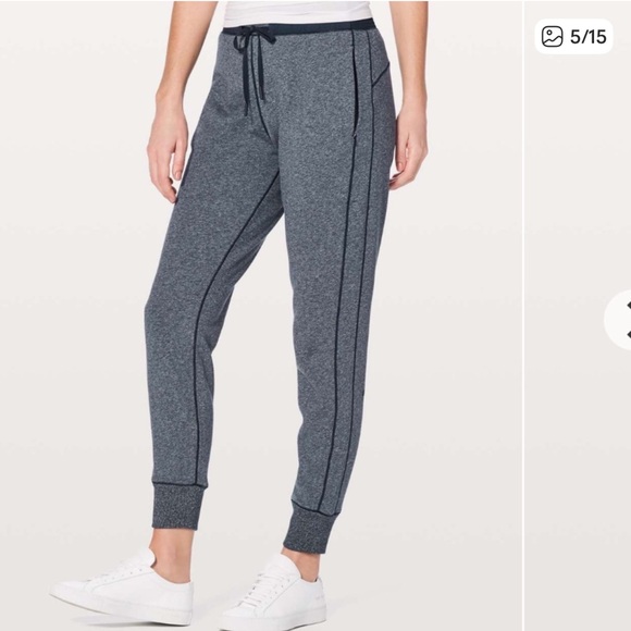 Lululemon Cool & Collected Jogger *28” Heathered Speckled True Navy size 8 - Picture 5 of 15